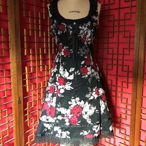 Black Floral Pin Up Dress